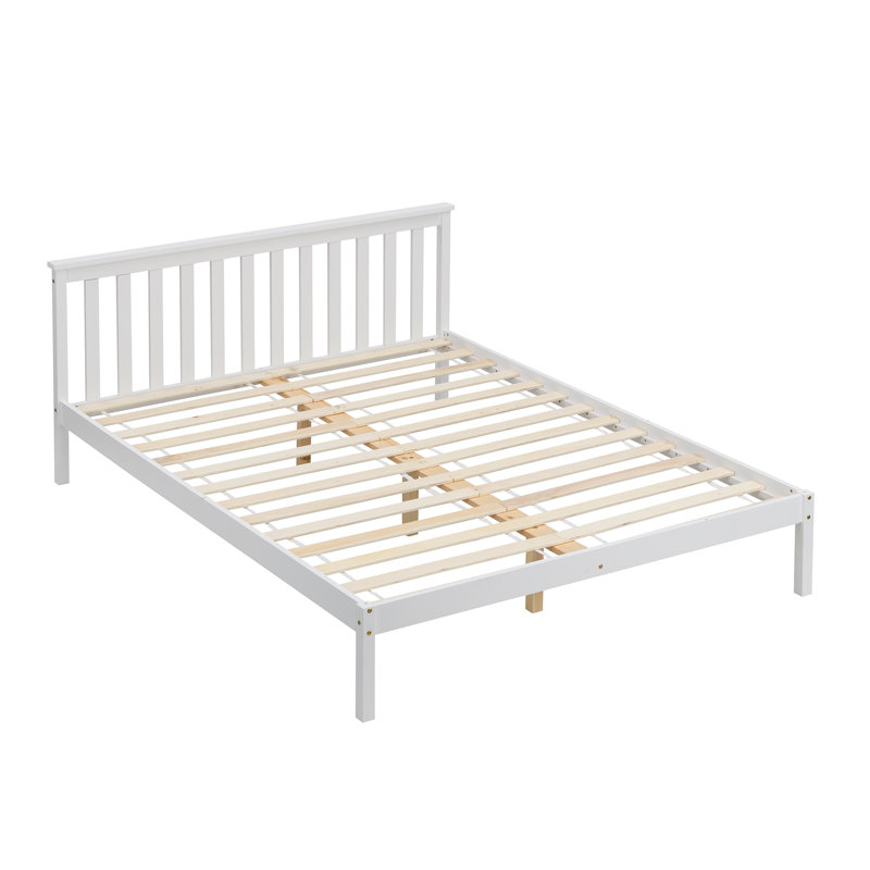 Matthew Solid Wood Bed, White, Double (4'6)