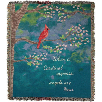 Manual Woodworkers & Weavers When A Cardinal Appears Light Cotton Tapestry Throw 50 x 60 Inch Living Room Decor