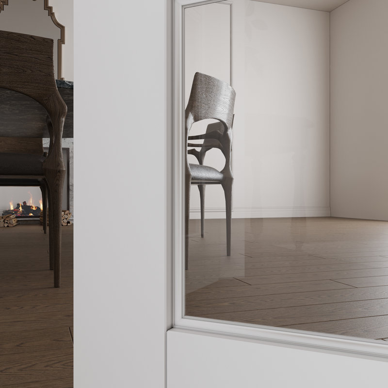 Porte intérieure à 6 carreaux en verre clair, portes françaises en MDF CARB P2 et verre trempé SGCC, quincaillerie en nickel satiné (loquets à bille, charnières et poignées), préfinie et imperméable, garde-manger, chambre, salle de bain et placard, teinture facile à appliquer soi-même, sans cadre, 142 x 203 cm