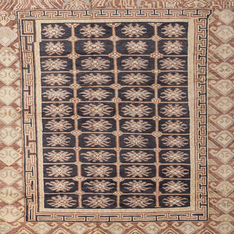 Tapis abstrait moderne 4892, Carré 6 pi