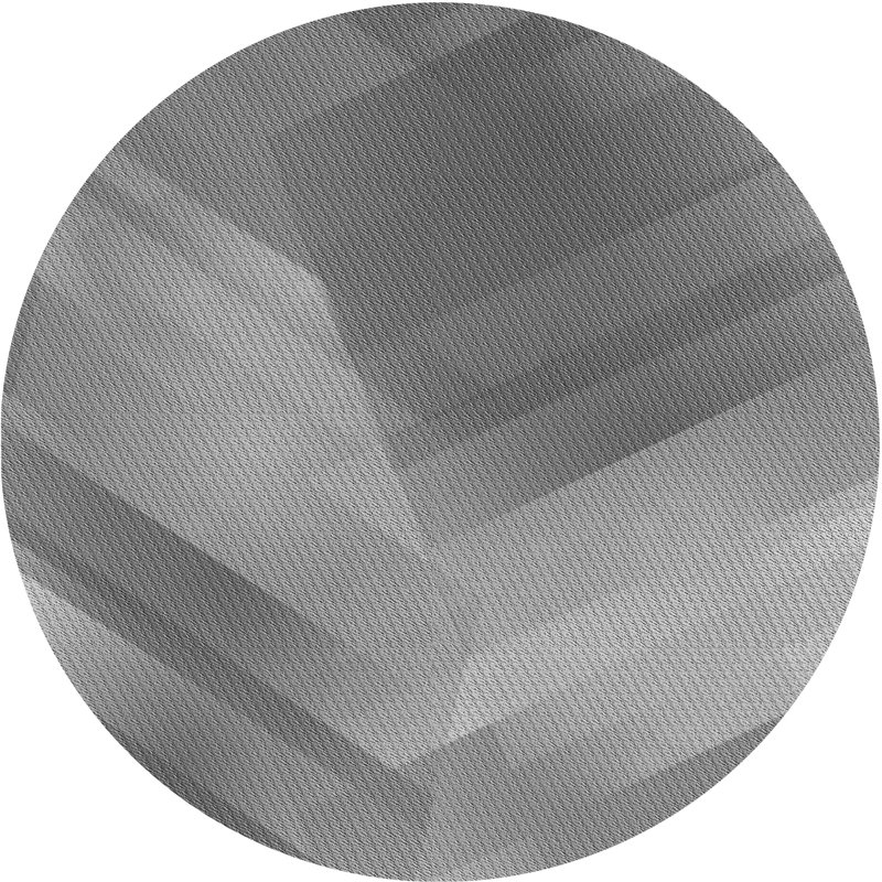 Tapis gris tissé à la machine, Rond 7 pi