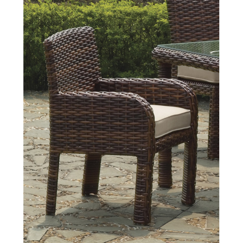 Chaise de patio avec coussin Sherlyn, Toile Toile Toile Sunbrella®, Espresso