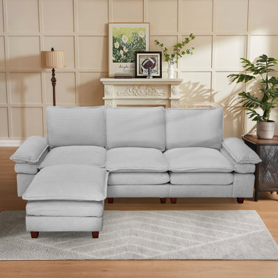 Oversized modern comfy comfy sofa with Ottoman