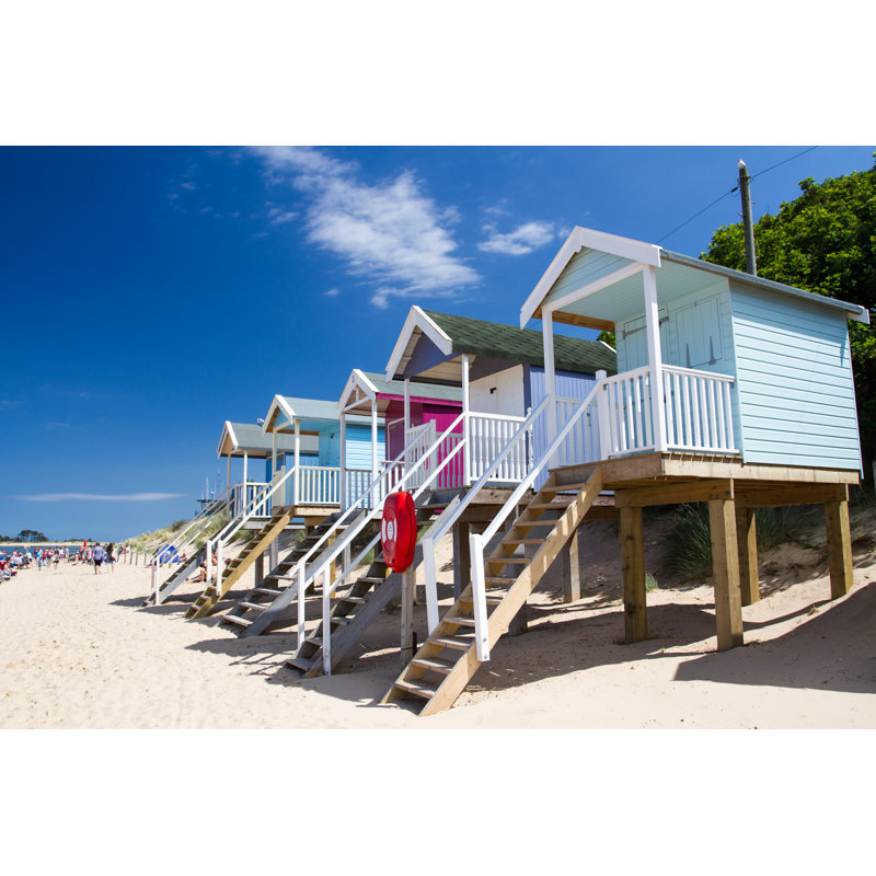 Beach Huts by Teamjackson - Wrapped Canvas Print, 30cm H x 46cm W x 3.8cm D