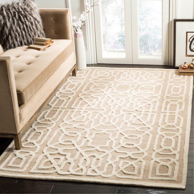 Cannen Hand Tufted Wool Geometric Rug, Rectangle 6' x 9'