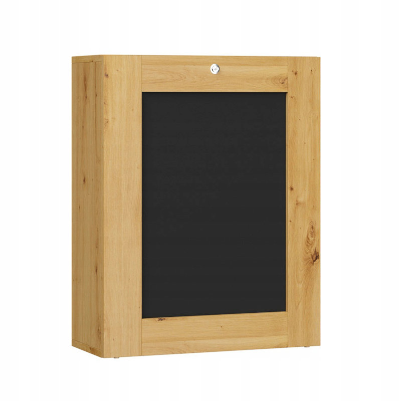 Rolef L-Shaped Floating Desk, Oak/Black Matt