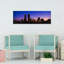 Downtown skyline at night Oklahoma City Oklahoma USA 1 Piece Wrapped Canvas Panoramic Wall Art-613383205