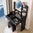 17" Round LED Mirror Vanity Table + Soft Cushion Stool Suit, Large Mirror, Touch Switch-114233212