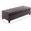 Banc de rangement brun foncé 51 po, similicuir avec boîte intérieure spacieuse, pour le salon et le siège de l'entrée,