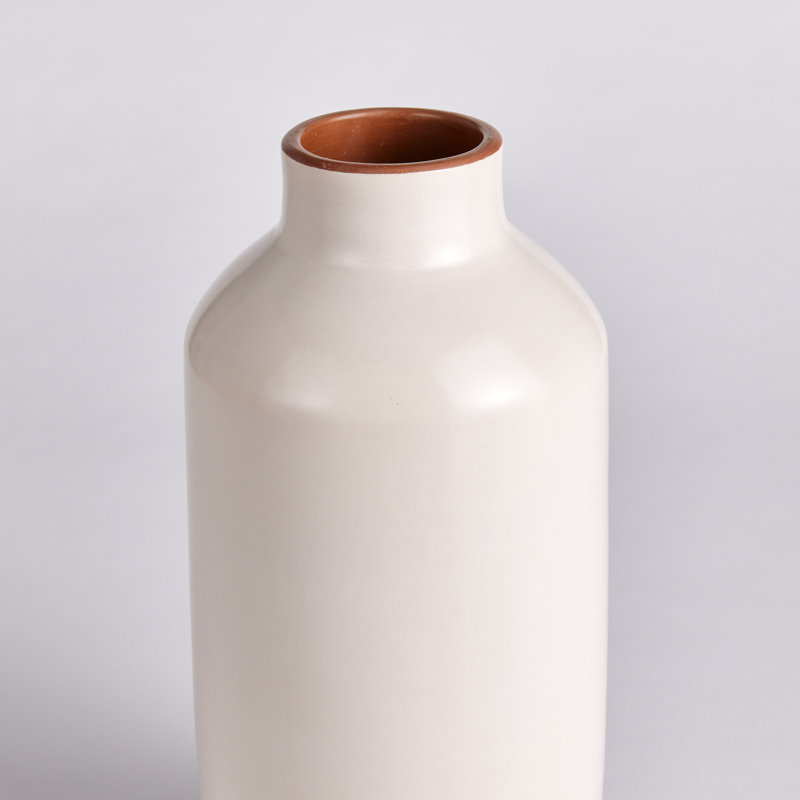Lucela Handmade Terracotta Table Vase, White
