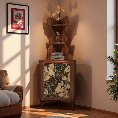 Élégante armoire d'angle de rangement pour le salon