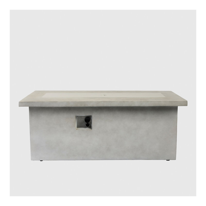 Table de foyer rectangulaire en béton 60 po avec armoire de rangement au propane