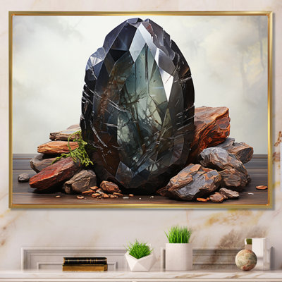 Gris et beige, pierre spirituelle hématite, reproduction sur toile