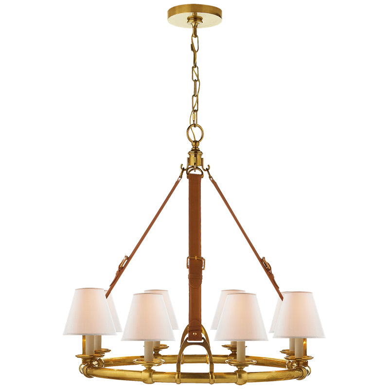 Ralph Lauren Westbury 8 Light Chandelier, Natural Brass