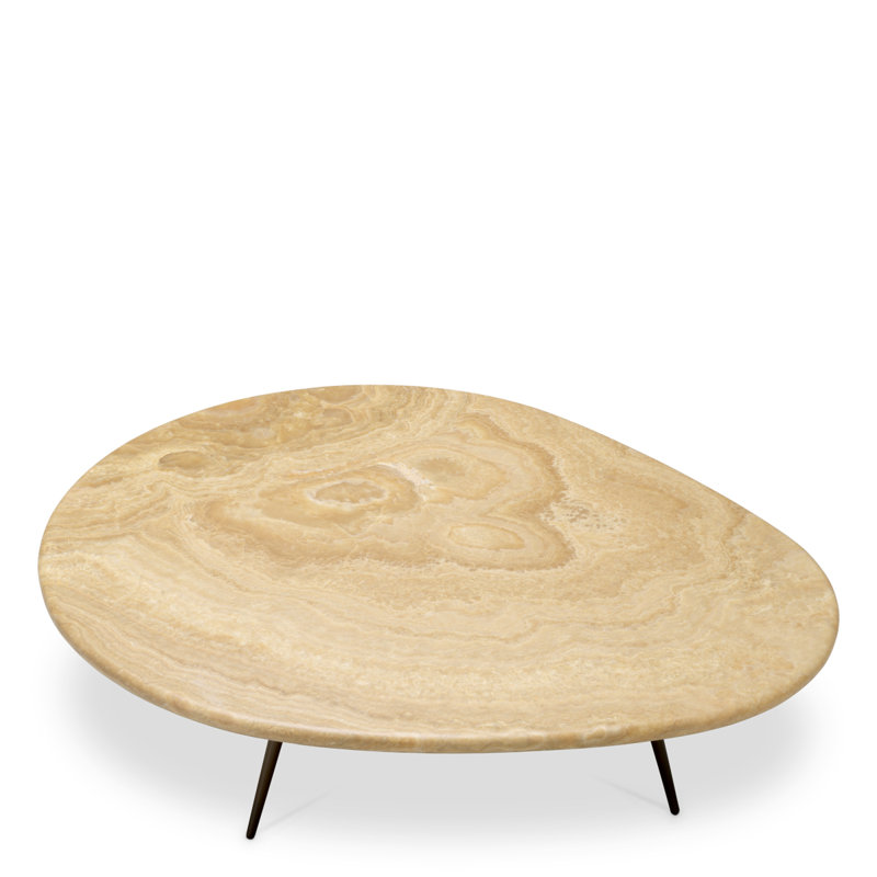 Marble Coffee Table, 10.83" H x 27.36" W x 32.68" D