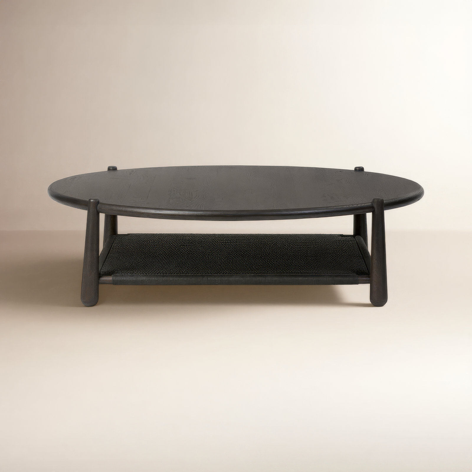 Salvador Coffee Table, Cracked Smoked Black Veneer