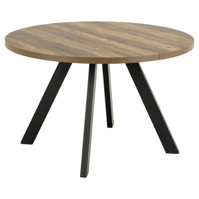 Lechiaro Extendable Round Metal Base Dining Table