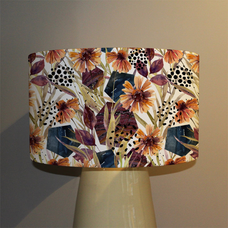 Cotton Drum Lamp Shade ( Uno ), 22cm H x 25cm W x 25cm D
