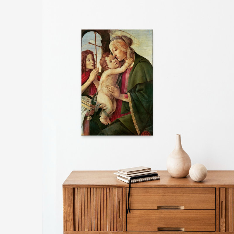 Virgin And Child With Saint John The Baptist Abstract Contemporary Wall Art Print, 60.96cm H x 40.64cm W