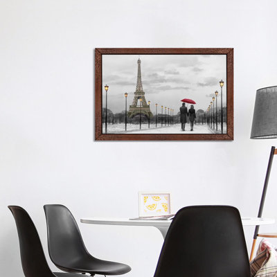 Paris Red Umbrella by Chris Consani - Print on Canvas