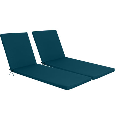 Outdoor Lounge Chair Cushion 2PCS Set Replacement Patio Funiture Seat Cushion Chaise Lounge Cushion-Lakeblue
