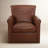 Addis Middleborough Genuine Leather Rolled Arm Swivel Club Chair