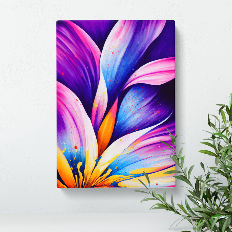 Paint Splash Flower No.3 Abstract - Wrapped Canvas, 50cm H x 35cm W x 3cm D