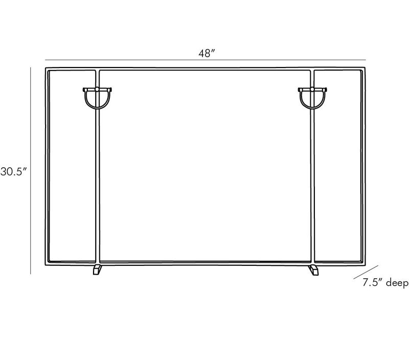 Brooklyn 1 Panel Iron Fireplace Screen, Antique Brass