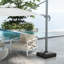 Base de parasol en porte-à-faux robuste pour modèle 84D-110V02, 330 lb Remplissable avec roue de levage, patins réglables, base croisée, noir robuste, patins et