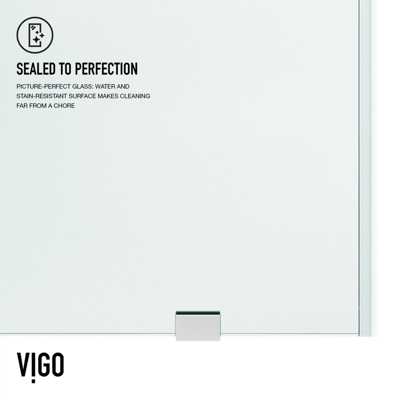 Elan 60-64" W x 74" H Sliding Frameless Shower Door with 3/8" Clear Glass, Chrome