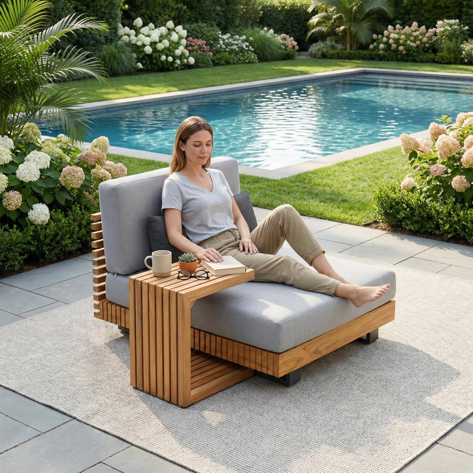 Perina 16" Teak Outdoor Side Table