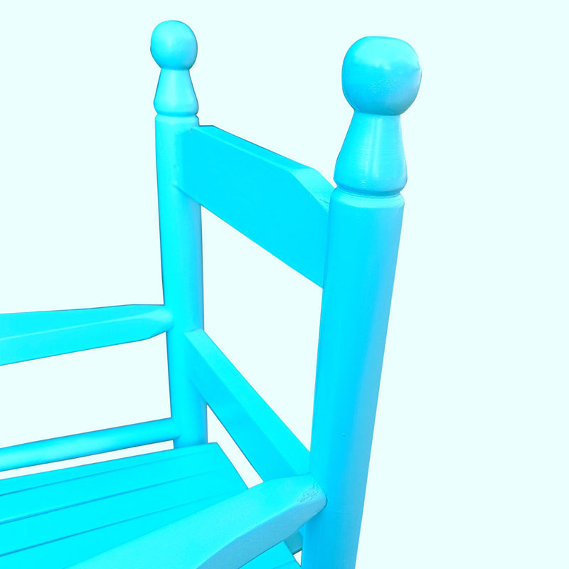 Guinto Kids 11.42'' Wood Rocking Chair and Ottoman, Light Blue