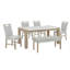 Ensemble de salle à manger 6 pièces Teny, chaises, banc Teny, blanc imitation marbre brun clair-121897302