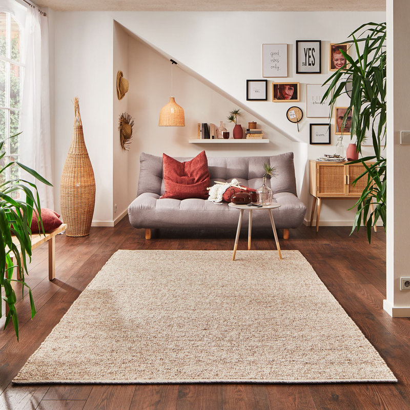 Dekyra Solid Colour Wool Hand Woven Area Rug, Rectangle 250 x 350cm