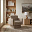 Chaise d'appoint rembourrée moderne avec accoudoirs en bois-1715856620