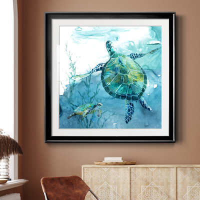 Tortue de mer Delray II - peinture encadrée