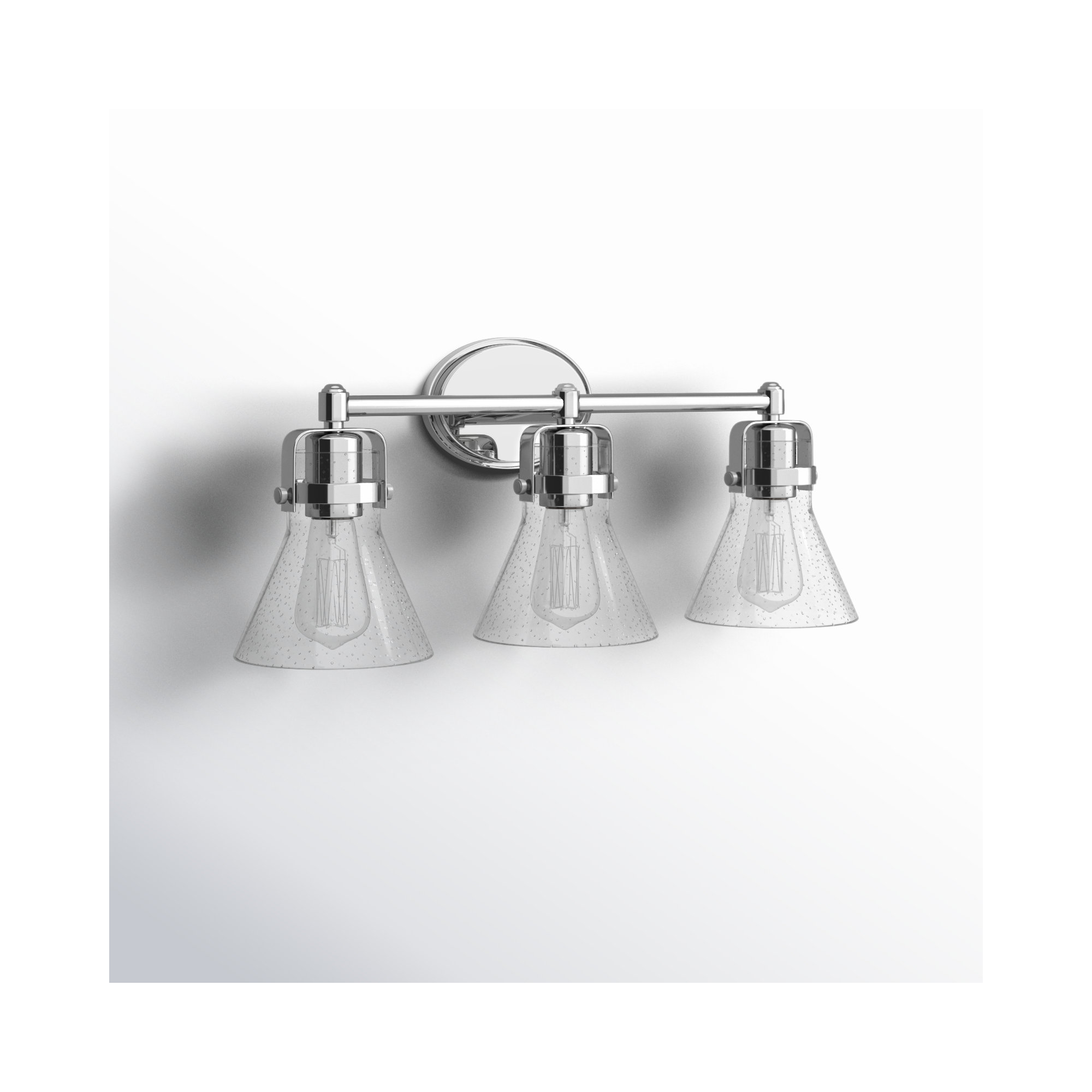 Urbana Seeded Dimmable Vanity Light, No, 3, Polished Chrome