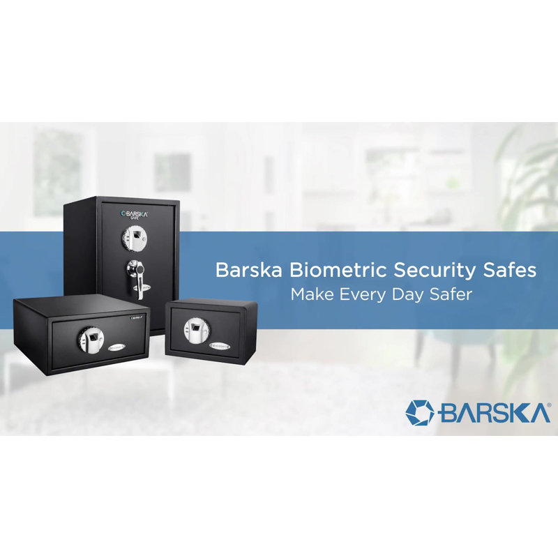 Black Steel Biometric Fingerprint Safe with Mounting Hardware