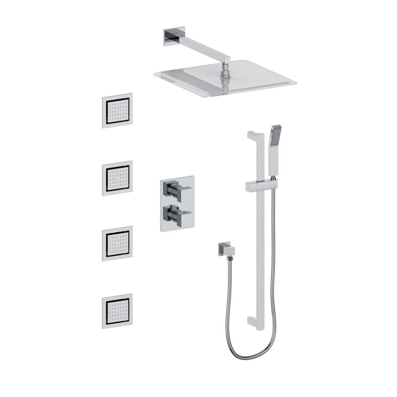 Complete Shower System with Rough-in Valve, Chrome