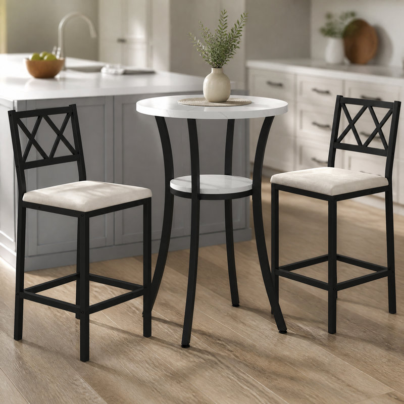 Ensemble bistro 37,98 po H 37 pièces, Marbre blanc