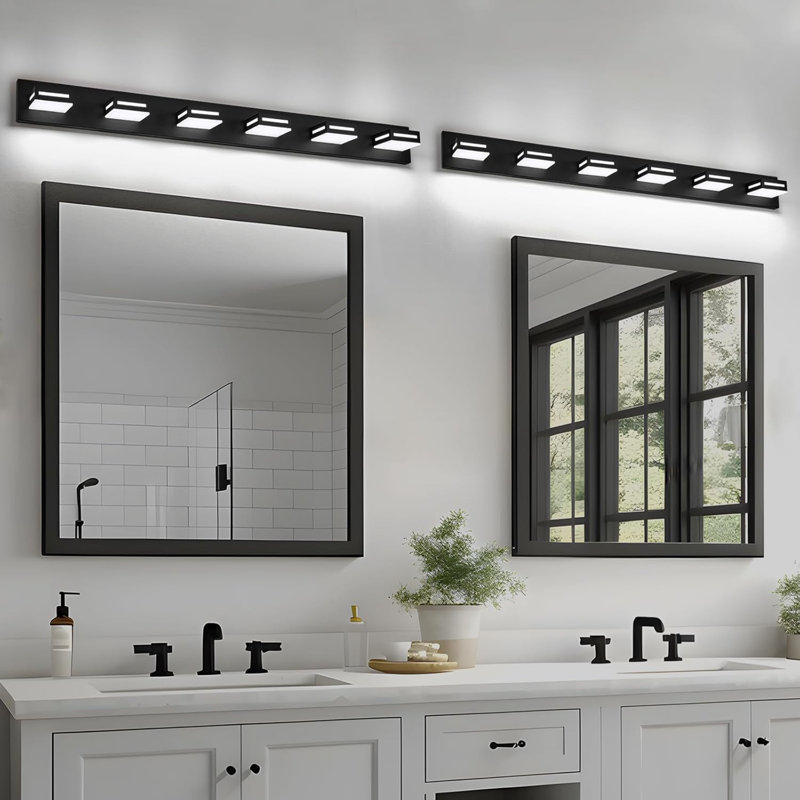 LED Bathroom Vanity Light Fixture With Cool White 6000K, Rust-Resistant Modern, Adjustable Rotating Lights For Over Mirror Installation In Bathroom Or Powder Room