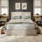 Full Corduroy Upholstered Platform Bed with Headboard & 4 Drawers, Wood Slats, Beige-173540434-173540432