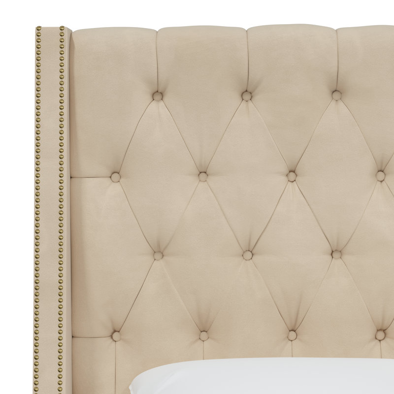 Crosston Upholstered Headboard, California King, Classic Pearl Performance Velvet, Velvet