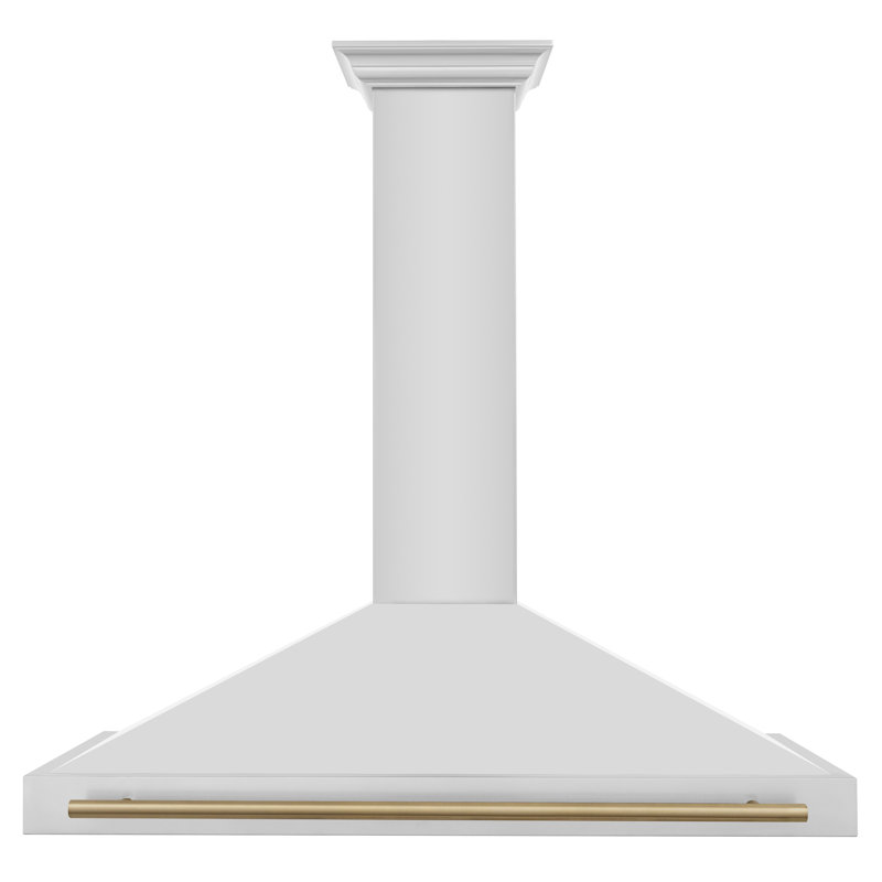 48" 400 CFM Ducted Wall Mount Range Hood, Stainless Steel/Champagne Bronze