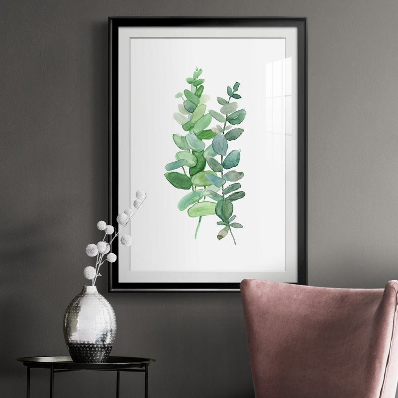 Eucalyptus II - Peinture sur toile encadrée, Noir, H 26,5 po x l 36,5 po x P 1,5 po