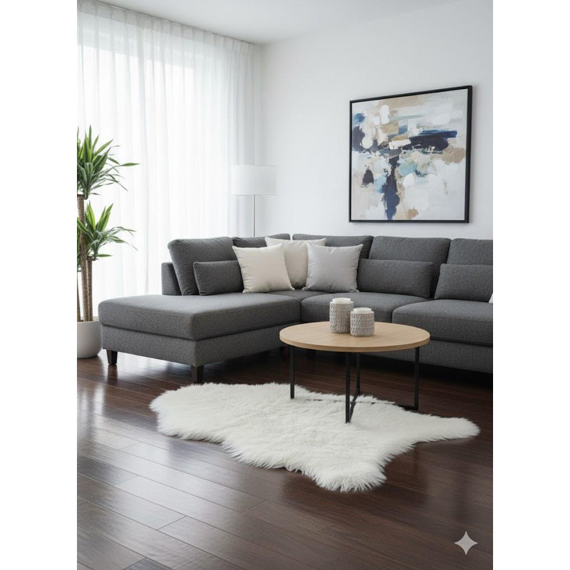 Solid Colour Faux Fur 60cm X 90cm Area Rug