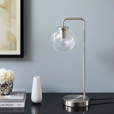 Modway Silo Glass Globe Glass and Metal Table Lamp