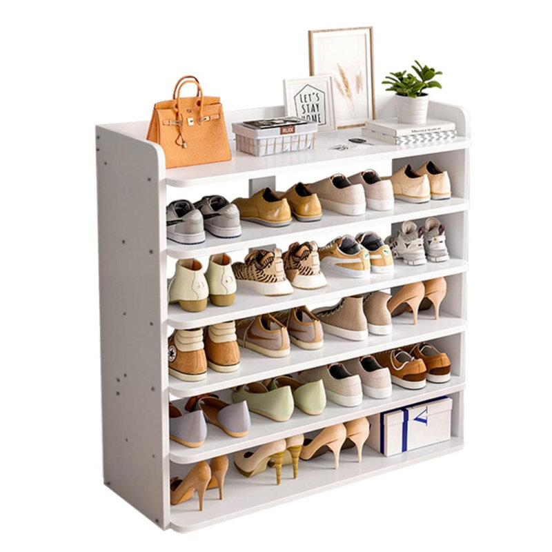 Warm white MDF shoe cabinet, 7, 88cm x 82cm x 26cm