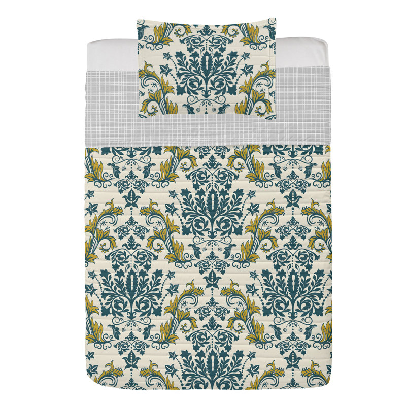 Twin Pale Earth Microfiber Reversible Bedspread Set
