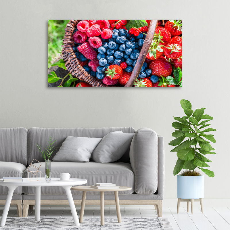 A Basket Of Forest Fruits - Wrapped Canvas Print